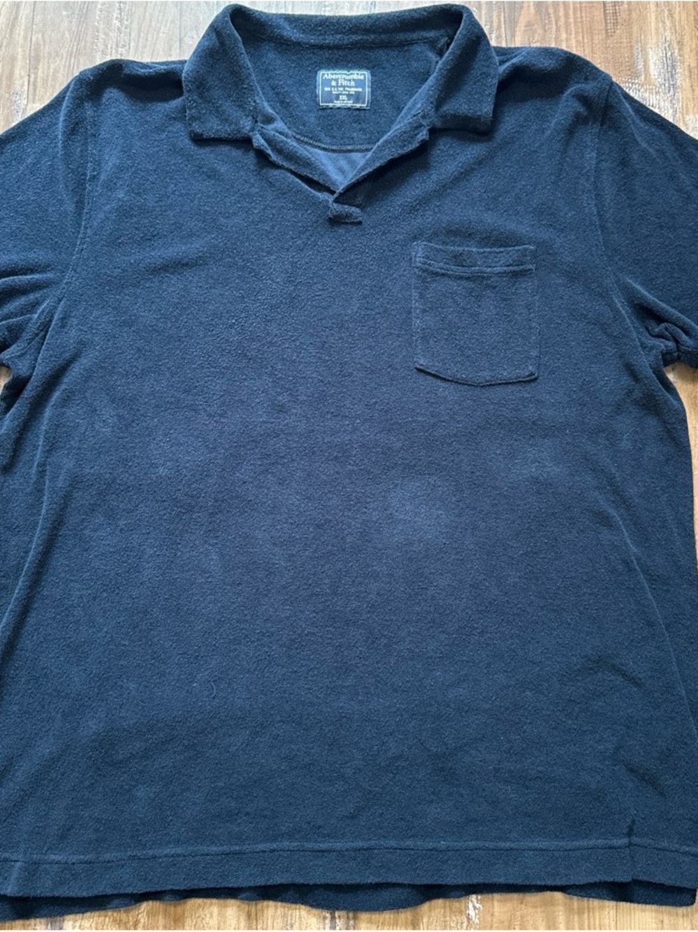 Abercrombie & Fitch Men’s Navy Terry Pocket Polo